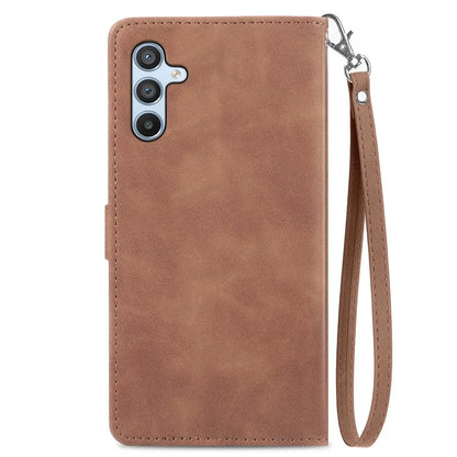 For Samsung Galaxy A55 5G Case Flower Imprinted Leather Wallet Phone Cover