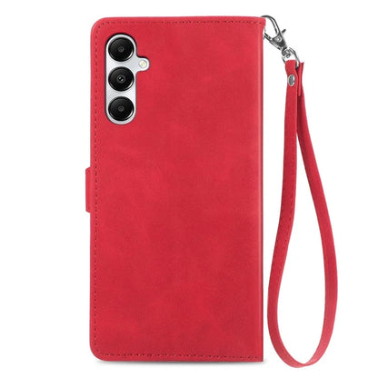 For Samsung Galaxy A05s 4G Phone Case Flower Imprinted Anti-Drop Leather Flip Cover