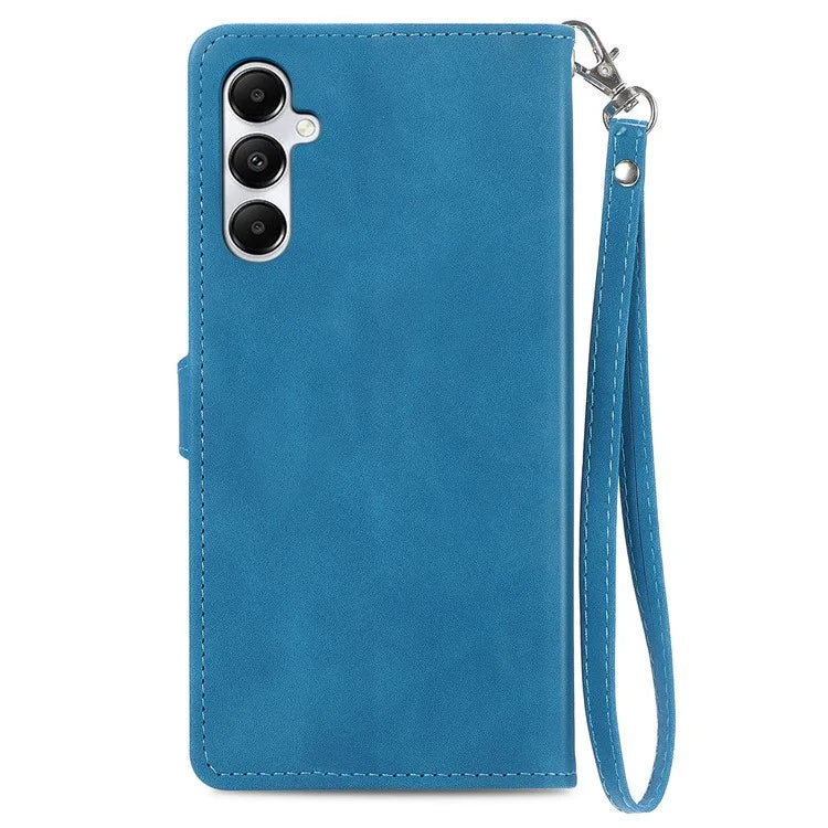 For Samsung Galaxy A05s 4G Phone Case Flower Imprinted Anti-Drop Leather Flip Cover
