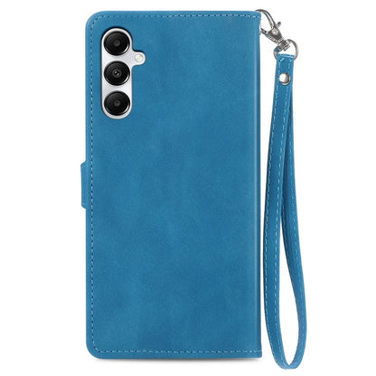 For Samsung Galaxy A05s 4G Phone Case Flower Imprinted Anti-Drop Leather Flip Cover