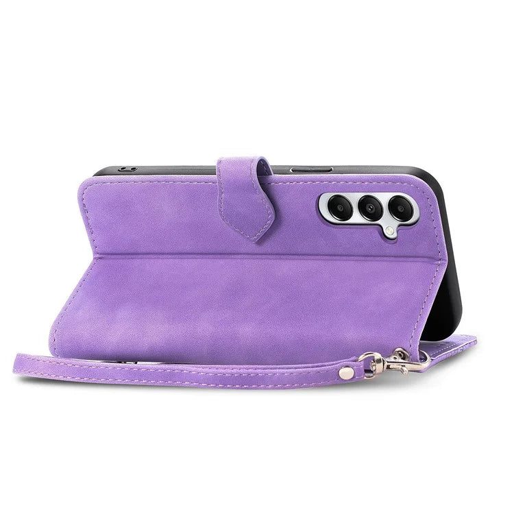 For Samsung Galaxy A05s 4G Phone Case Flower Imprinted Anti-Drop Leather Flip Cover