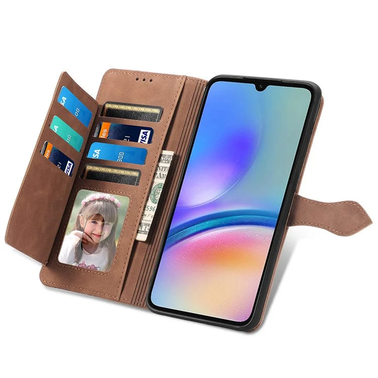 For Samsung Galaxy A05s 4G Phone Case Flower Imprinted Anti-Drop Leather Flip Cover