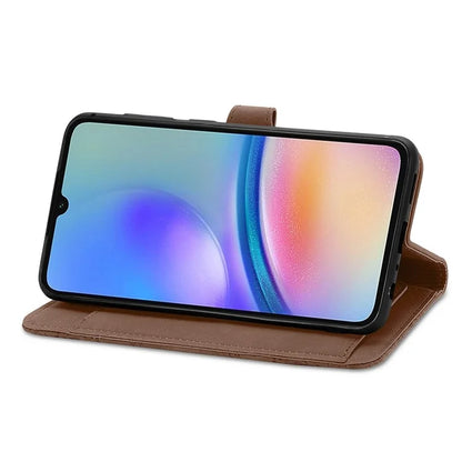 For Samsung Galaxy A05s 4G Phone Case Flower Imprinted Anti-Drop Leather Flip Cover