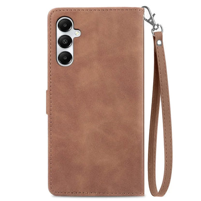 For Samsung Galaxy A05s 4G Phone Case Flower Imprinted Anti-Drop Leather Flip Cover