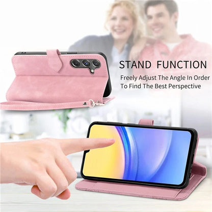 For Samsung Galaxy A15 4G / 5G Case Flower PU Leather Zipper Flip Folio Wallet Phone Cover