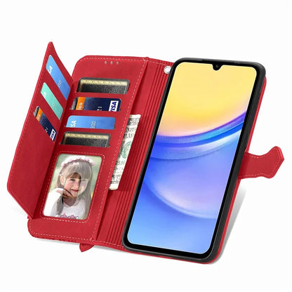 For Samsung Galaxy A15 4G / 5G Case Flower PU Leather Zipper Flip Folio Wallet Phone Cover