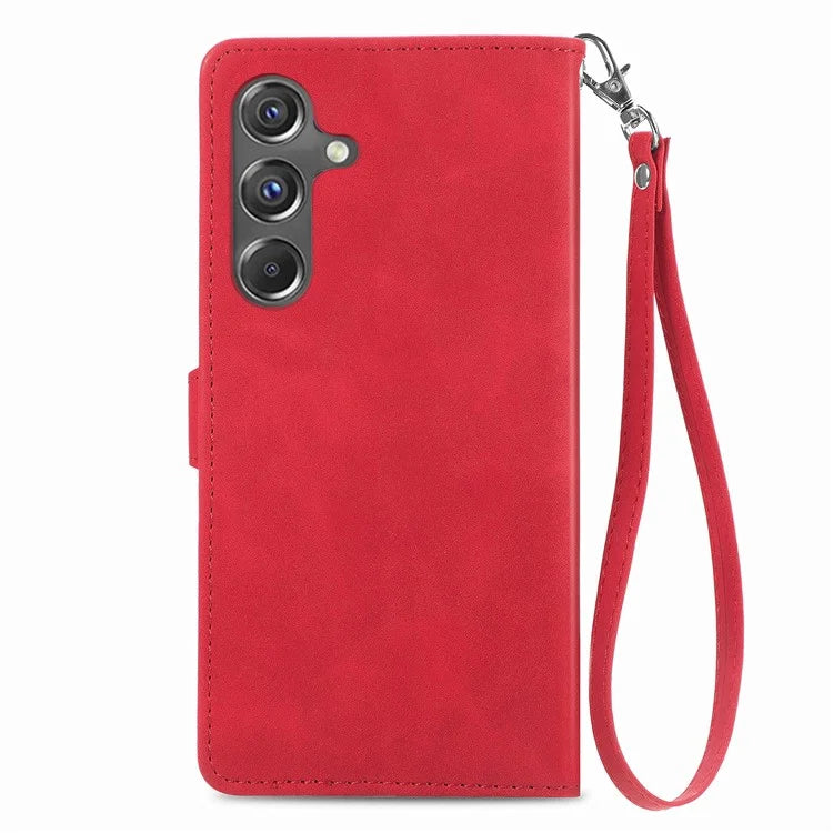 For Samsung Galaxy A15 4G / 5G Case Flower PU Leather Zipper Flip Folio Wallet Phone Cover