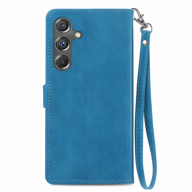 For Samsung Galaxy A15 4G / 5G Case Flower PU Leather Zipper Flip Folio Wallet Phone Cover