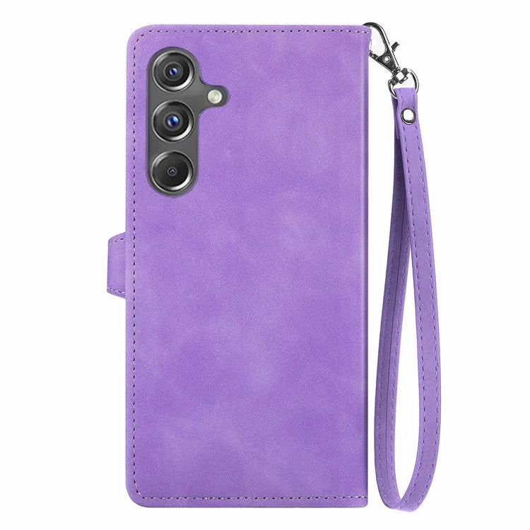 For Samsung Galaxy A15 4G / 5G Case Flower PU Leather Zipper Flip Folio Wallet Phone Cover