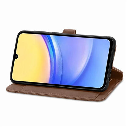For Samsung Galaxy A15 4G / 5G Case Flower PU Leather Zipper Flip Folio Wallet Phone Cover