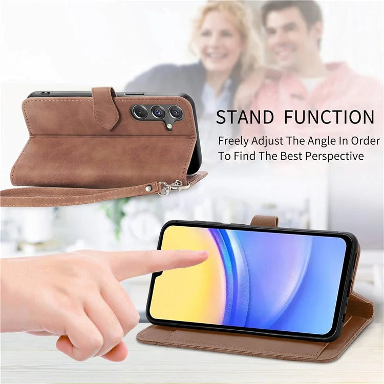 For Samsung Galaxy A15 4G / 5G Case Flower PU Leather Zipper Flip Folio Wallet Phone Cover