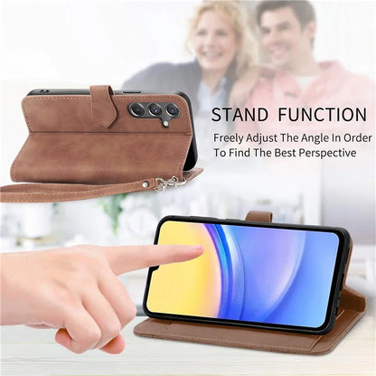 For Samsung Galaxy A15 4G / 5G Case Flower PU Leather Zipper Flip Folio Wallet Phone Cover