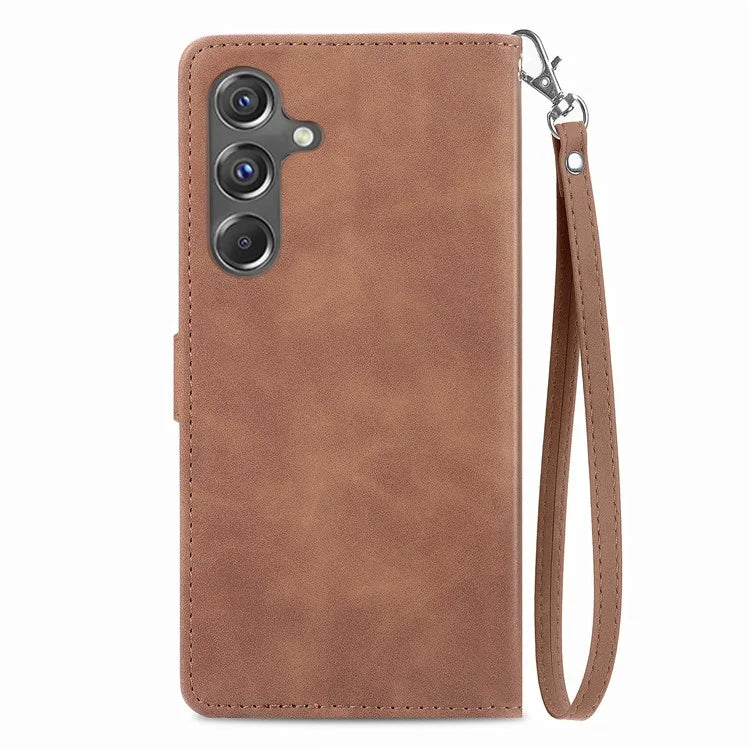 For Samsung Galaxy A15 4G / 5G Case Flower PU Leather Zipper Flip Folio Wallet Phone Cover