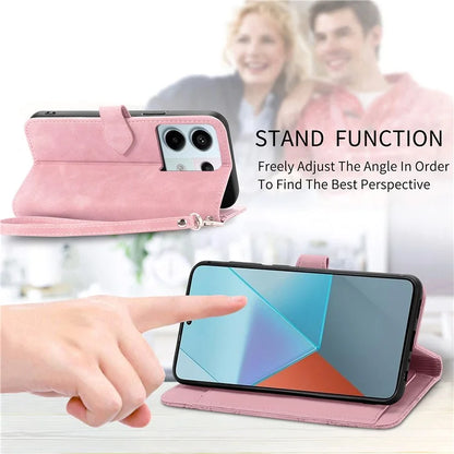 For Xiaomi Redmi Note 13 Pro 5G / Poco X6 5G Case Flower Imprinted Leather Full Body Protection Phone Cover