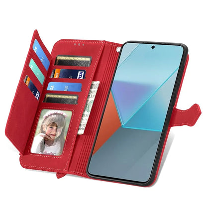 For Xiaomi Redmi Note 13 Pro 5G / Poco X6 5G Case Flower Imprinted Leather Full Body Protection Phone Cover