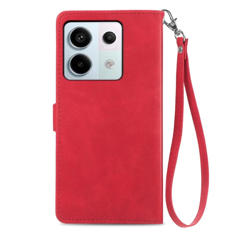 For Xiaomi Redmi Note 13 Pro 5G / Poco X6 5G Case Flower Imprinted Leather Full Body Protection Phone Cover