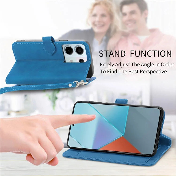 For Xiaomi Redmi Note 13 Pro 5G / Poco X6 5G Case Flower Imprinted Leather Full Body Protection Phone Cover