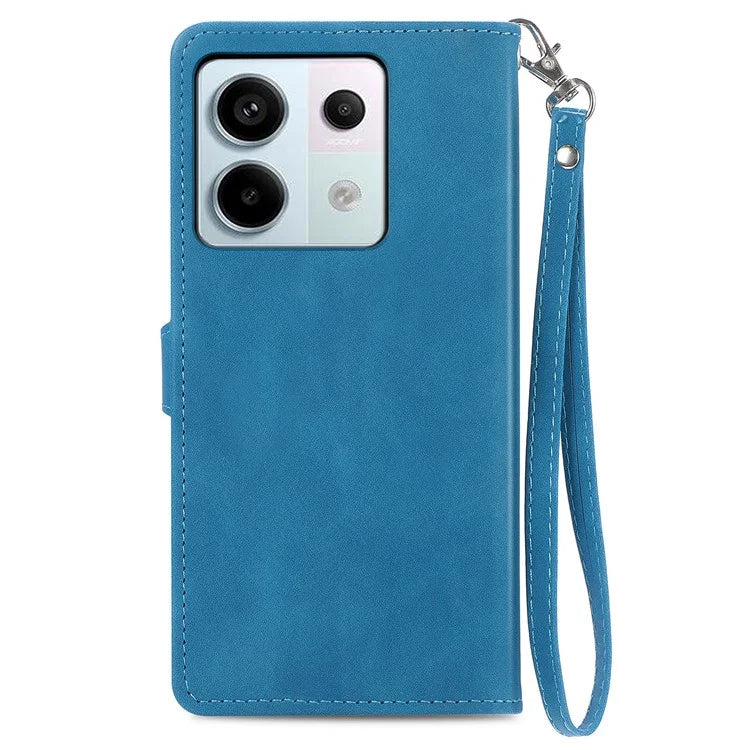 For Xiaomi Redmi Note 13 Pro 5G / Poco X6 5G Case Flower Imprinted Leather Full Body Protection Phone Cover