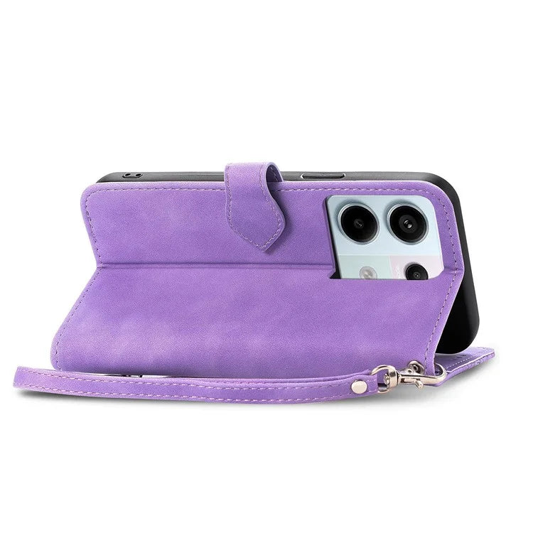 For Xiaomi Redmi Note 13 Pro 5G / Poco X6 5G Case Flower Imprinted Leather Full Body Protection Phone Cover