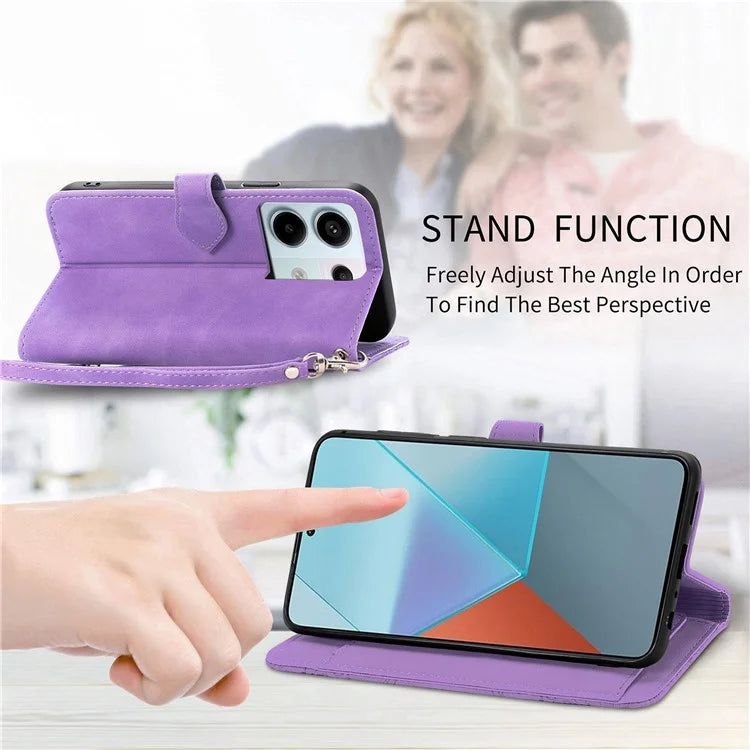 For Xiaomi Redmi Note 13 Pro 5G / Poco X6 5G Case Flower Imprinted Leather Full Body Protection Phone Cover