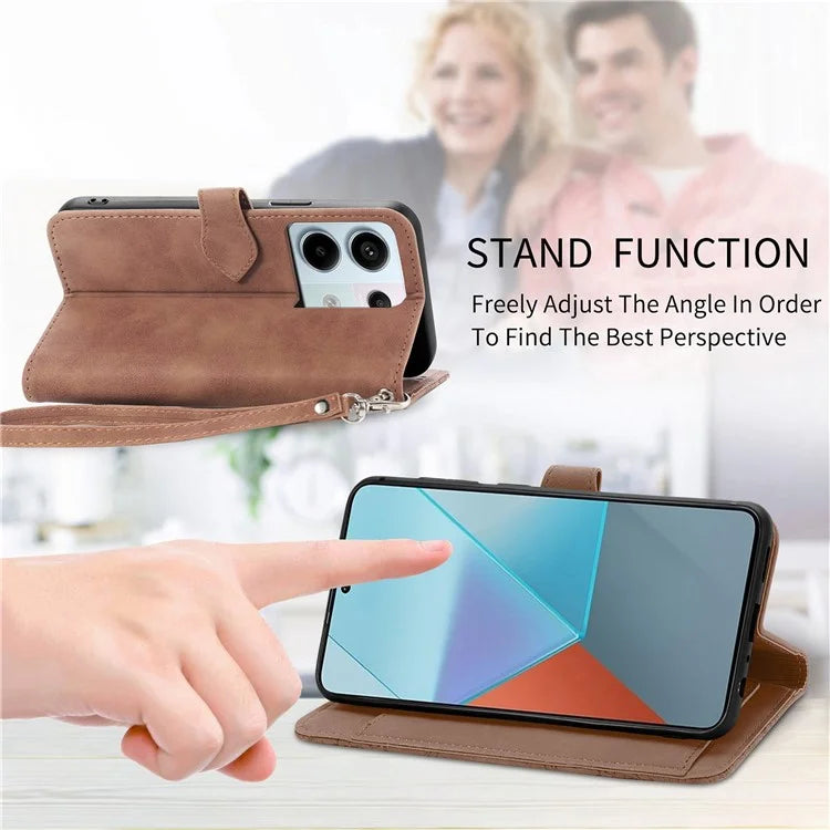 For Xiaomi Redmi Note 13 Pro 5G / Poco X6 5G Case Flower Imprinted Leather Full Body Protection Phone Cover