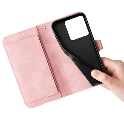 For Xiaomi Redmi Note 13 4G Leather Case Flower Imprinted Zipper Pocket Phone Protector