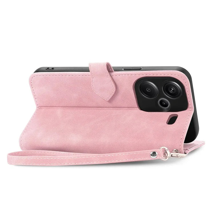 For Xiaomi Redmi Note 13 Pro+ 5G Leather Wallet Case Zipper Pocket Flower Phone Cover