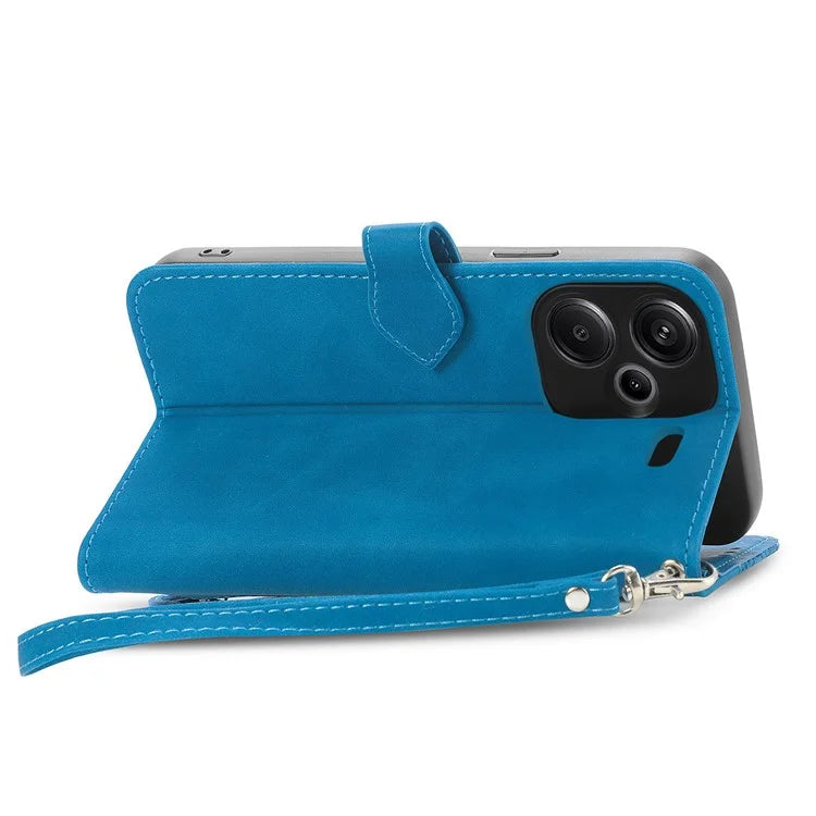 For Xiaomi Redmi Note 13 Pro+ 5G Leather Wallet Case Zipper Pocket Flower Phone Cover