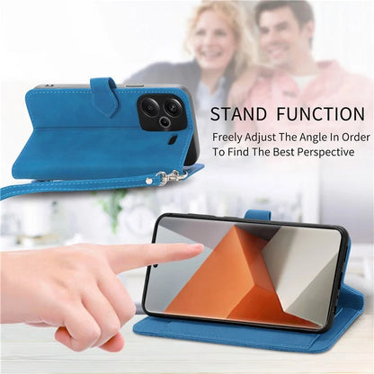 For Xiaomi Redmi Note 13 Pro+ 5G Leather Wallet Case Zipper Pocket Flower Phone Cover