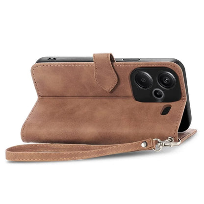 For Xiaomi Redmi Note 13 Pro+ 5G Leather Wallet Case Zipper Pocket Flower Phone Cover
