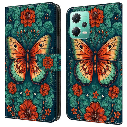 For Xiaomi Redmi Note 12 5G (Global) / (China) / (India) / Poco X5 5G Case Pattern Leather Flip Phone Cover