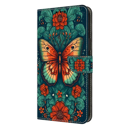 For iPhone 15 Pro Max Case PU Leather Pattern Magnetic Closure Folio Phone Cover