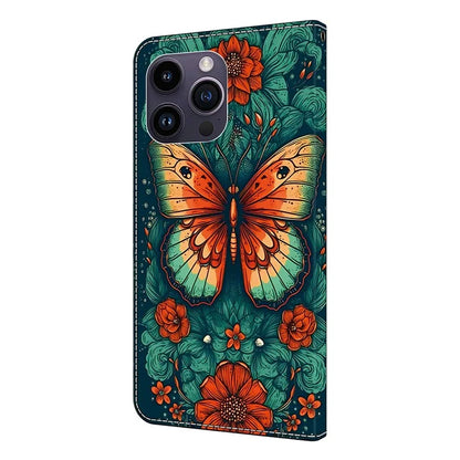 For iPhone 15 Pro Max Case PU Leather Pattern Magnetic Closure Folio Phone Cover