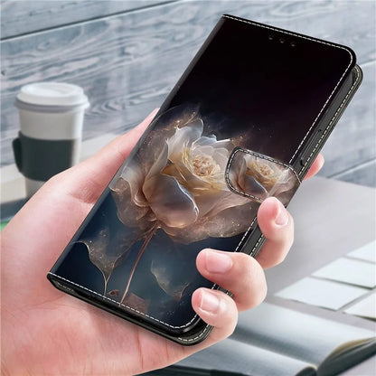 For iPhone 15 Pro Max Case PU Leather Pattern Magnetic Closure Folio Phone Cover