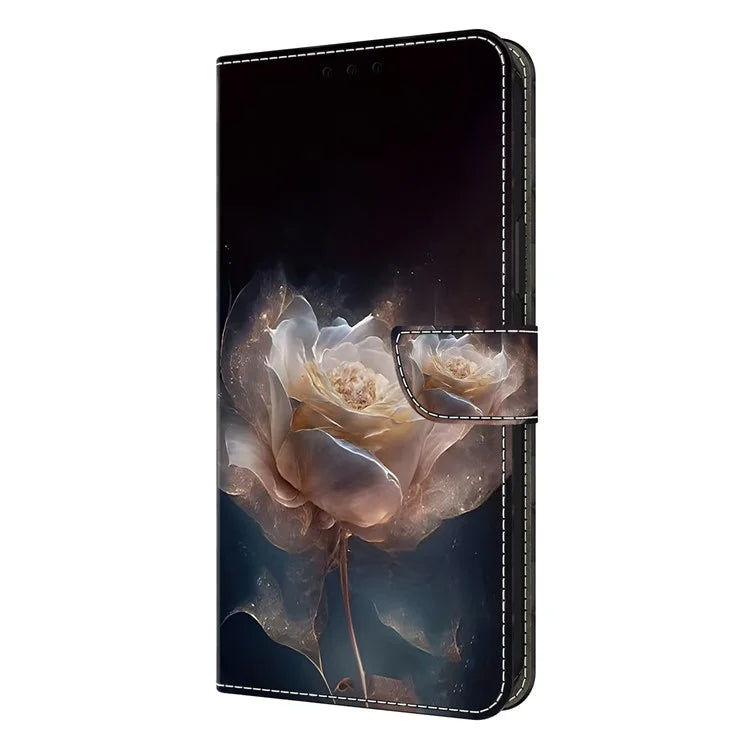For iPhone 15 Pro Max Case PU Leather Pattern Magnetic Closure Folio Phone Cover