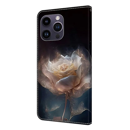 For iPhone 15 Pro Max Case PU Leather Pattern Magnetic Closure Folio Phone Cover