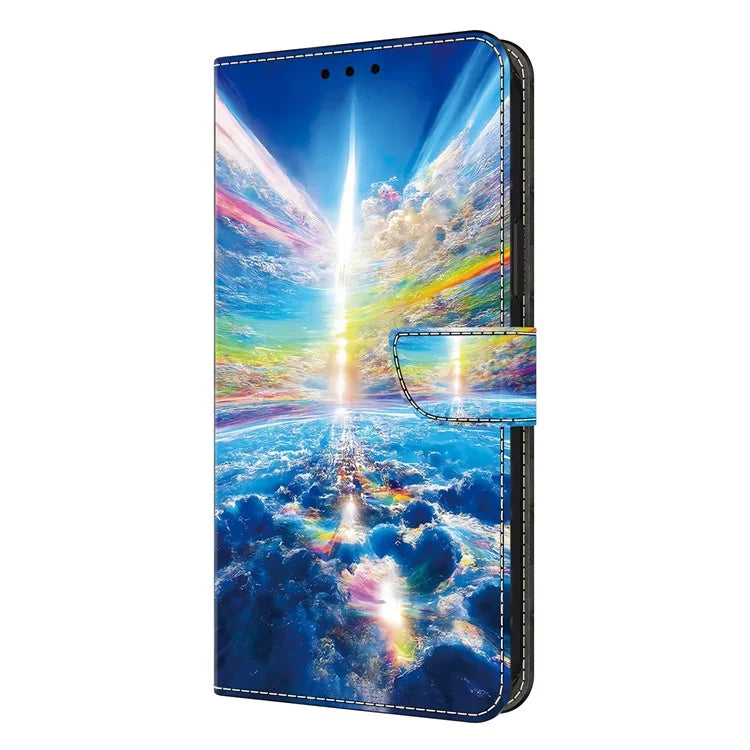 For iPhone 15 Pro Max Case PU Leather Pattern Magnetic Closure Folio Phone Cover