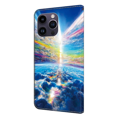 For iPhone 15 Pro Max Case PU Leather Pattern Magnetic Closure Folio Phone Cover