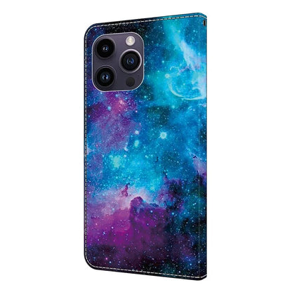For iPhone 15 Pro Max Case PU Leather Pattern Magnetic Closure Folio Phone Cover