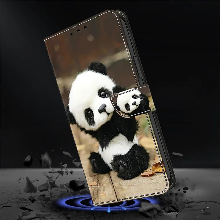 For iPhone 15 Pro Max Case PU Leather Pattern Magnetic Closure Folio Phone Cover