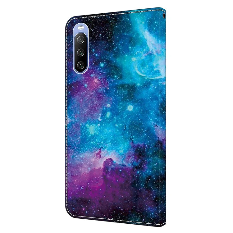 For Sony Xperia 10 V Magnetic Case PU Leather r Pattern Printing Phone Wallet Cover