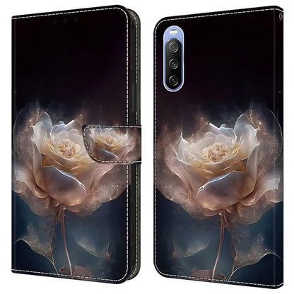 For Sony Xperia 10 V Magnetic Case PU Leather r Pattern Printing Phone Wallet Cover