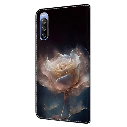 For Sony Xperia 10 V Magnetic Case PU Leather r Pattern Printing Phone Wallet Cover