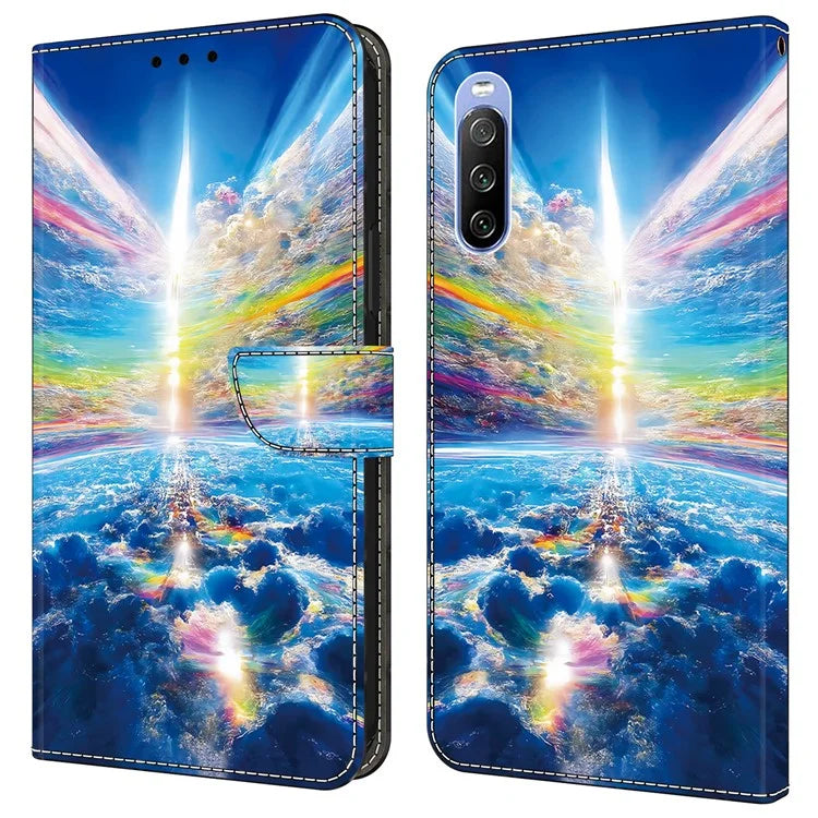 For Sony Xperia 10 V Magnetic Case PU Leather r Pattern Printing Phone Wallet Cover