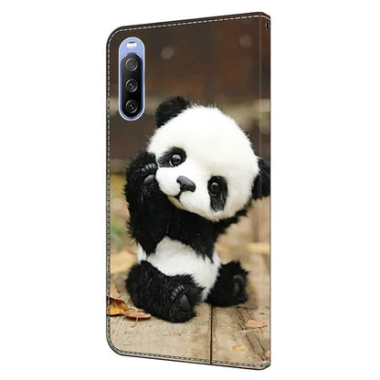 For Sony Xperia 10 V Magnetic Case PU Leather r Pattern Printing Phone Wallet Cover