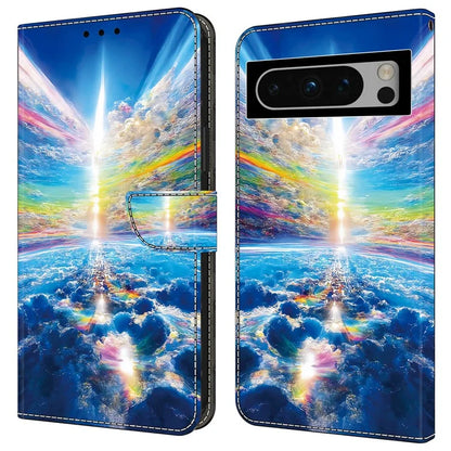 For Google Pixel 8 Pro Case Well-protected Pattern Printed Leather Stand Phone Wallet Cover