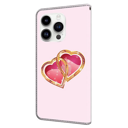 For iPhone 14 Pro Case Pattern PU Leather Flip Phone Cover Wallet