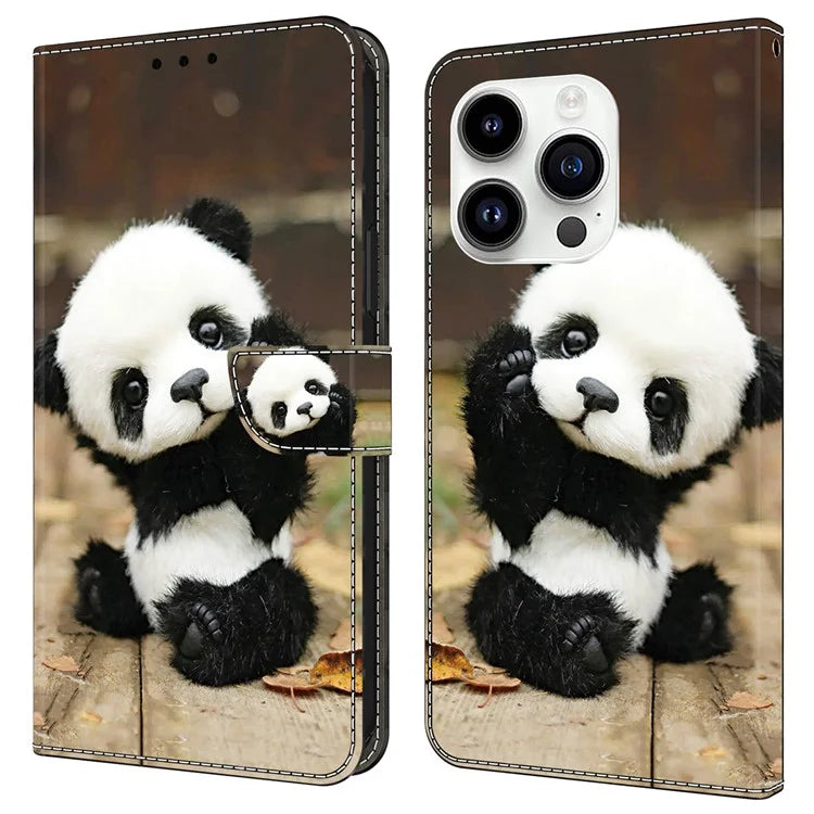 For iPhone 14 Pro Case Pattern PU Leather Flip Phone Cover Wallet