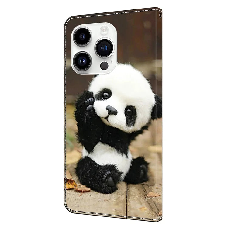 For iPhone 14 Pro Case Pattern PU Leather Flip Phone Cover Wallet