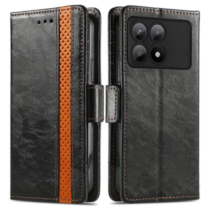 CASENEO 002 Series For Xiaomi Redmi K70E 5G / Poco X6 Pro 5G Wallet Case RFID Blocking PU Leather Phone Cover